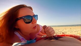 Jism na Mój nos & sun okulary! ryzykowne amatorki rude święta plaża fast blowage