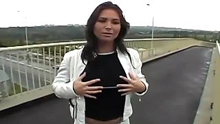 Lovely euro chick sex under the bridge