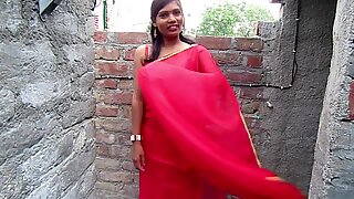 Sari bhabhi terpanas dalam gaya seksi, tindakan saree warna merah