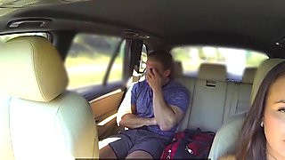 Czech taxi babe fucks and sucks passenger