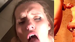 German girl with braces gets face fucked