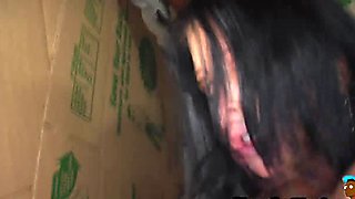 MILF doesn't have enough money so she pays moving service with her pussy